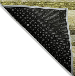 Piper Looms Chantille Stripes ACN956 Olive Machine Washable Area Rug Backing Image