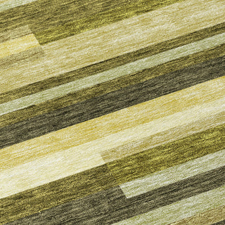 Piper Looms Chantille Stripes ACN956 Olive Machine Washable Area Rug Swatch Image
