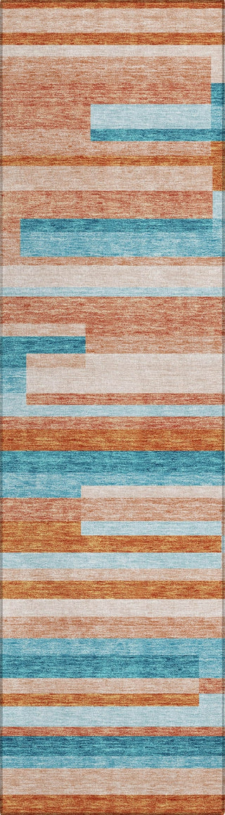 Piper Looms Chantille Stripes ACN956 Orange Machine Washable Area Rug Runner Main Image