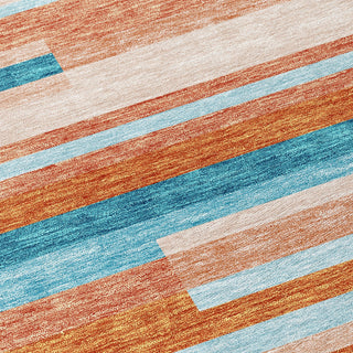 Piper Looms Chantille Stripes ACN956 Orange Machine Washable Area Rug Swatch Image