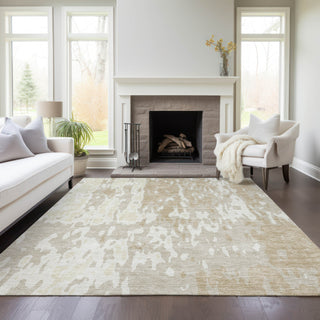 Piper Looms Chantille Abstract ACN957 Beige Machine Washable Area Rug Lifestyle Image Feature