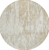 Piper Looms Chantille Abstract ACN957 Beige Machine Washable Area Rug Round Main Image