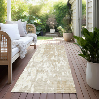 Piper Looms Chantille Abstract ACN957 Beige Machine Washable Area Rug Runner Outdoor Lifestyle Image Feature