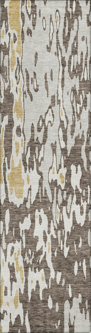 Piper Looms Chantille Abstract ACN957 Brown Machine Washable Area Rug Runner Main Image