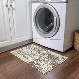 Piper Looms Chantille Abstract ACN957 Brown Machine Washable Area Rug Scatter Lifestyle Image Feature