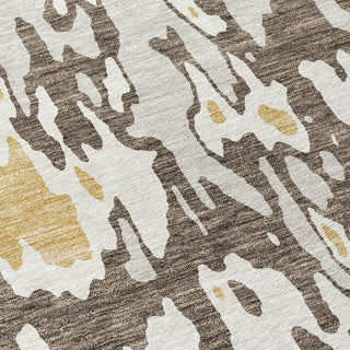 Piper Looms Chantille Abstract ACN957 Brown Machine Washable Area Rug Swatch Image