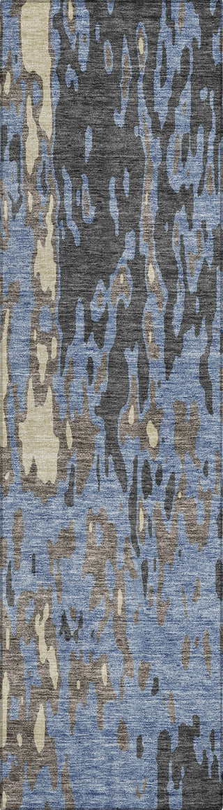 Piper Looms Chantille Abstract ACN957 Denim Machine Washable Area Rug Runner Main Image