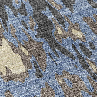 Piper Looms Chantille Abstract ACN957 Denim Machine Washable Area Rug Swatch Image