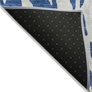 Piper Looms Chantille Abstract ACN957 Navy Machine Washable Area Rug Backing Image