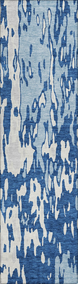 Piper Looms Chantille Abstract ACN957 Navy Machine Washable Area Rug Runner Main Image