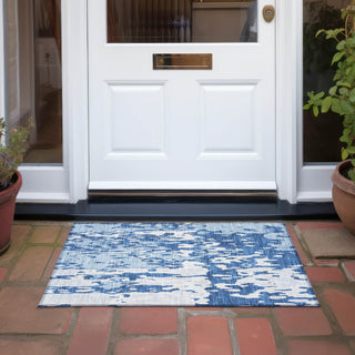 Piper Looms Chantille Abstract ACN957 Navy Machine Washable Area Rug Scatter Outdoor Lifestyle Image Feature
