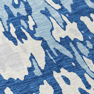 Piper Looms Chantille Abstract ACN957 Navy Machine Washable Area Rug Swatch Image