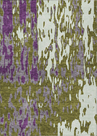 Piper Looms Chantille Abstract ACN957 Olive Machine Washable Area Rug main image