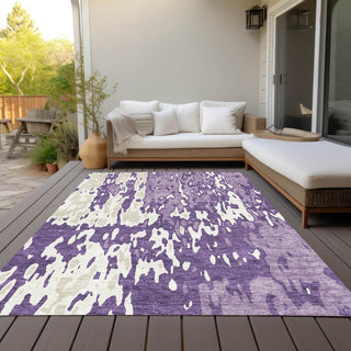 Piper Looms Chantille Abstract ACN957 Purple Machine Washable Area Rug Outdoor Lifestyle Image Feature