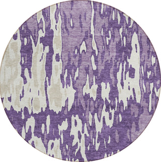 Piper Looms Chantille Abstract ACN957 Purple Machine Washable Area Rug Round Main Image