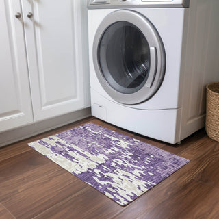 Piper Looms Chantille Abstract ACN957 Purple Machine Washable Area Rug Scatter Lifestyle Image Feature