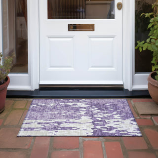 Piper Looms Chantille Abstract ACN957 Purple Machine Washable Area Rug Scatter Outdoor Lifestyle Image Feature