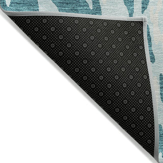 Piper Looms Chantille Abstract ACN957 Teal Machine Washable Area Rug Backing Image