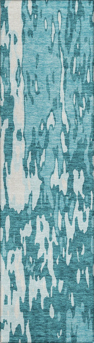 Piper Looms Chantille Abstract ACN957 Teal Machine Washable Area Rug Runner Main Image