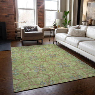 Piper Looms Chantille Geometric ACN958 Aloe Machine Washable Area Rug Lifestyle Image Feature