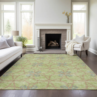 Piper Looms Chantille Geometric ACN958 Aloe Machine Washable Area Rug Lifestyle Image Feature