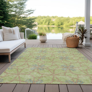 Piper Looms Chantille Geometric ACN958 Aloe Machine Washable Area Rug Outdoor Lifestyle Image Feature
