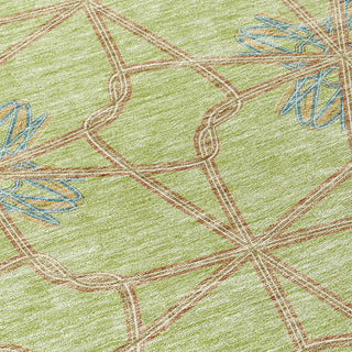 Piper Looms Chantille Geometric ACN958 Aloe Machine Washable Area Rug Swatch Image