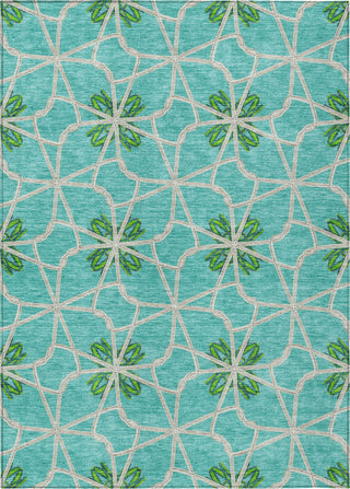 Piper Looms Chantille Geometric ACN958 Aqua Machine Washable Area Rug main image