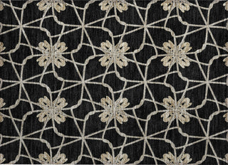 Piper Looms Chantille Geometric ACN958 Black Machine Washable Area Rug Scatter Main Image