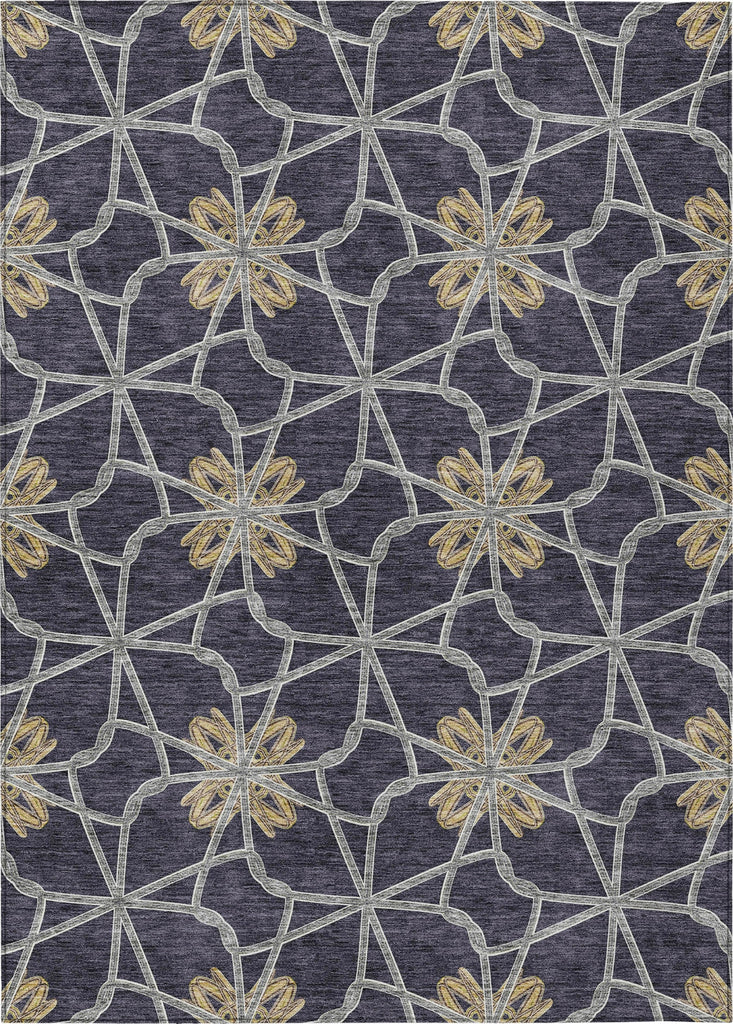 Piper Looms Chantille Geometric ACN958 Charcoal Machine Washable Area Rug main image