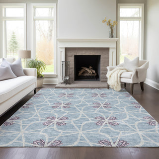 Piper Looms Chantille Geometric ACN958 Denim Machine Washable Area Rug Lifestyle Image Feature