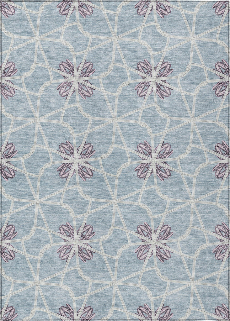 Piper Looms Chantille Geometric ACN958 Denim Machine Washable Area Rug main image