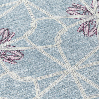 Piper Looms Chantille Geometric ACN958 Denim Machine Washable Area Rug Swatch Image