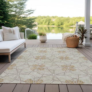 Piper Looms Chantille Geometric ACN958 Ivory Machine Washable Area Rug Outdoor Lifestyle Image Feature