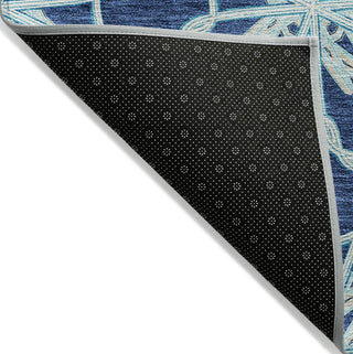 Piper Looms Chantille Geometric ACN958 Navy Machine Washable Area Rug Backing Image