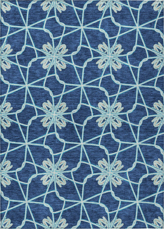 Piper Looms Chantille Geometric ACN958 Navy Machine Washable Area Rug main image