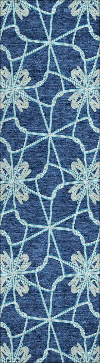 Piper Looms Chantille Geometric ACN958 Navy Machine Washable Area Rug Runner Main Image