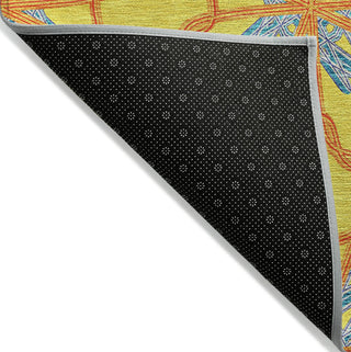 Piper Looms Chantille Geometric ACN958 Yellow Machine Washable Area Rug Backing Image