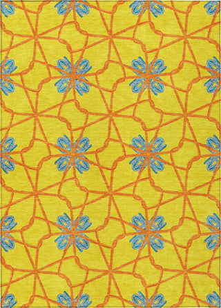 Piper Looms Chantille Geometric ACN958 Yellow Machine Washable Area Rug main image