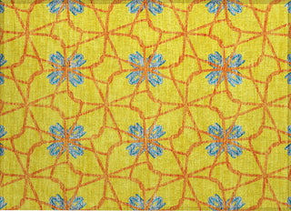 Piper Looms Chantille Geometric ACN958 Yellow Machine Washable Area Rug Scatter Main Image