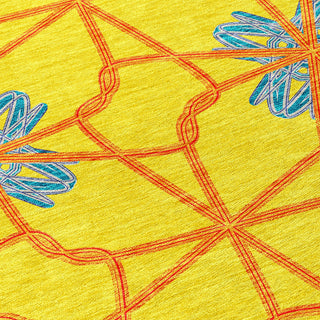 Piper Looms Chantille Geometric ACN958 Yellow Machine Washable Area Rug Swatch Image