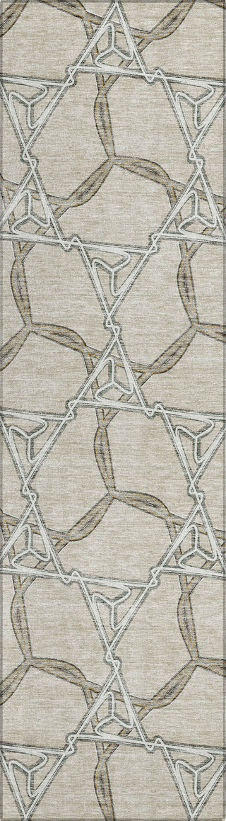 Piper Looms Chantille Geometric ACN959 Beige Machine Washable Area Rug Runner Main Image