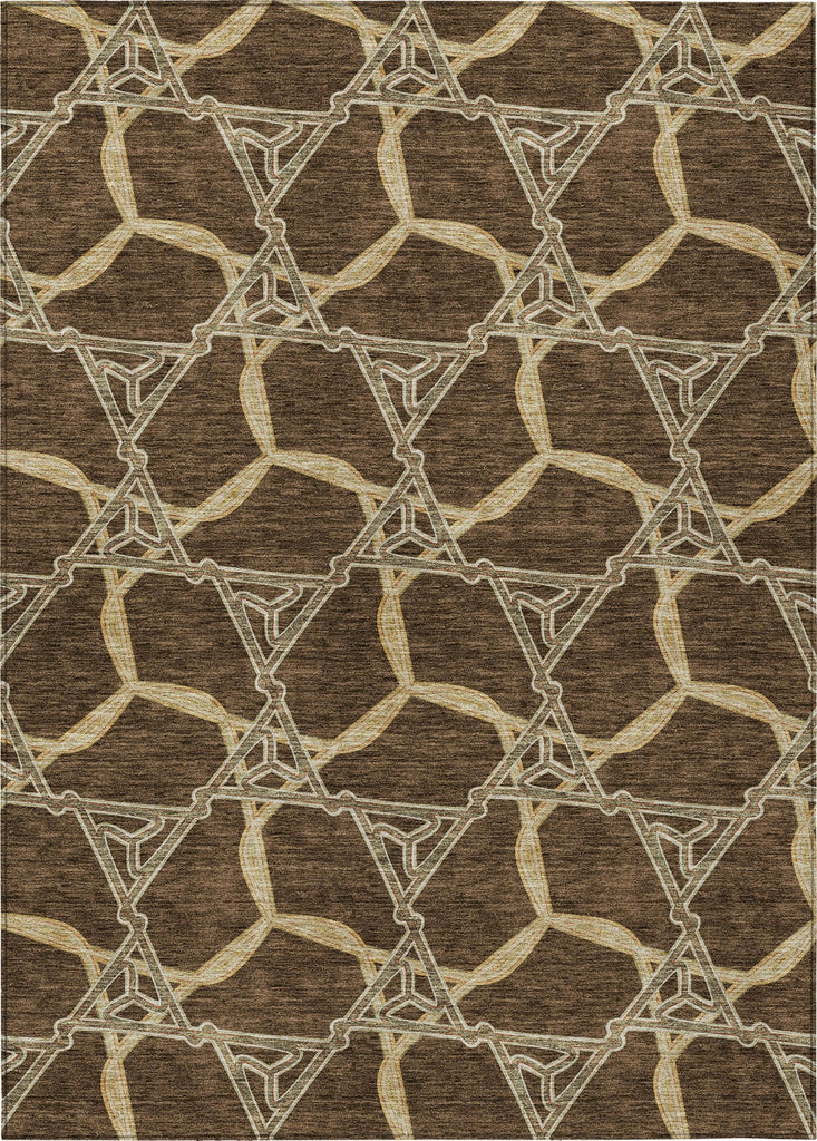 Piper Looms Chantille Geometric ACN959 Brown Machine Washable Area Rug main image