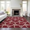 Piper Looms Chantille Geometric ACN959 Burgundy Machine Washable Area Rug Lifestyle Image Feature