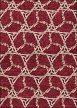 Piper Looms Chantille Geometric ACN959 Burgundy Machine Washable Area Rug main image