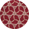 Piper Looms Chantille Geometric ACN959 Burgundy Machine Washable Area Rug Round Main Image