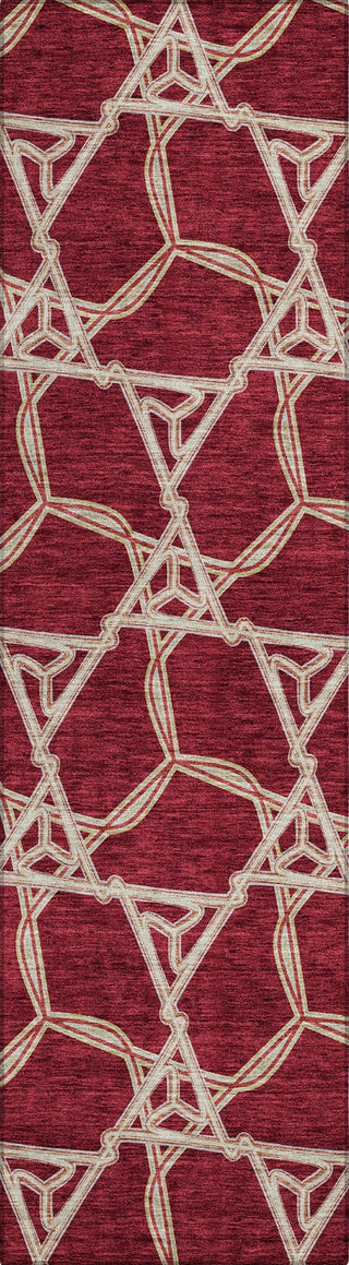 Piper Looms Chantille Geometric ACN959 Burgundy Machine Washable Area Rug Runner Main Image