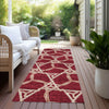Piper Looms Chantille Geometric ACN959 Burgundy Machine Washable Area Rug Runner Outdoor Lifestyle Image Feature