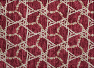 Piper Looms Chantille Geometric ACN959 Burgundy Machine Washable Area Rug Scatter Main Image