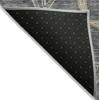Piper Looms Chantille Geometric ACN959 Charcoal Machine Washable Area Rug Backing Image